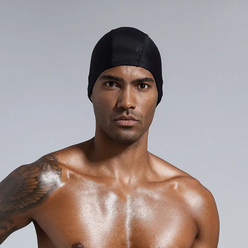 Men's swimming cap cloth swimming cap large comfortable ear protection fashion adult swimming hat swimming goggles suit durable