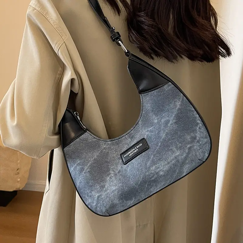 Women's Grey Suede Shoulder Crossbody Bag Large Capacity 2026 - Image 4