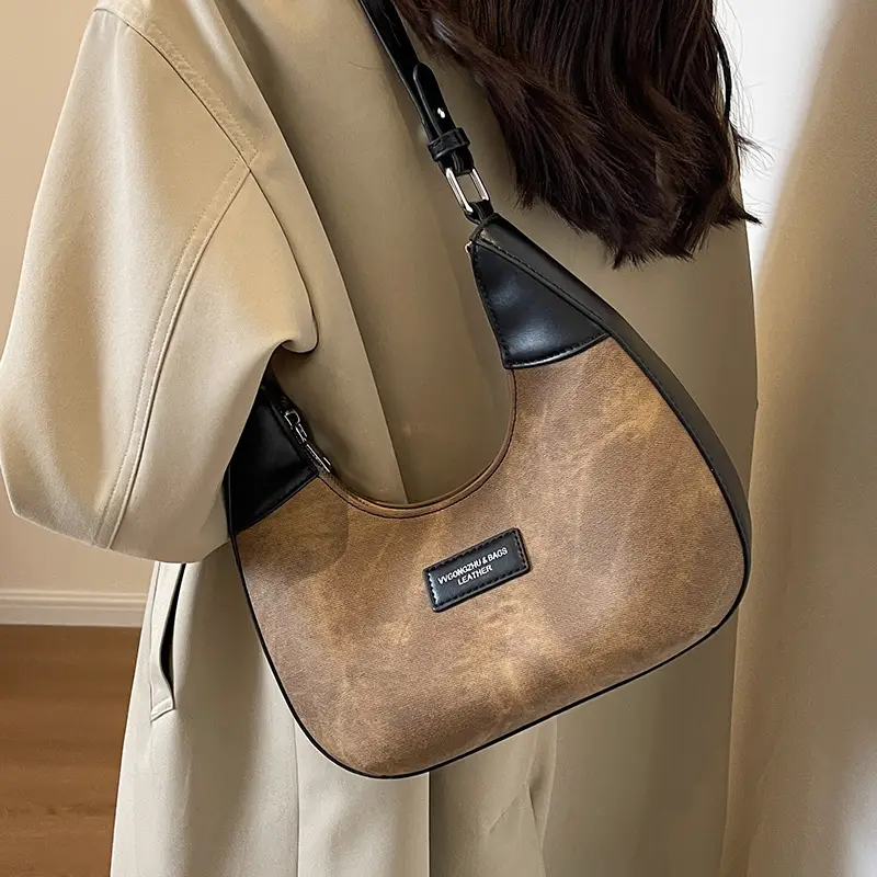 Women's Grey Suede Shoulder Crossbody Bag Large Capacity 2026 - Image 5