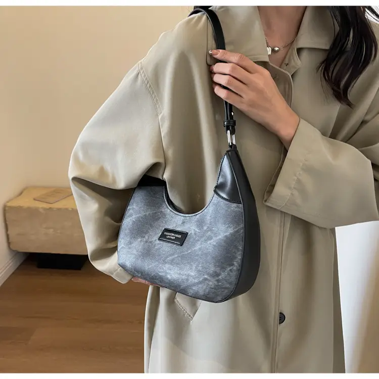 Women's Grey Suede Shoulder Crossbody Bag Large Capacity 2026 — feature 28