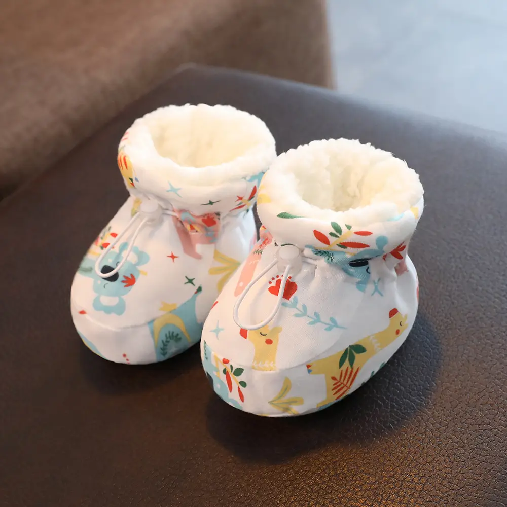 Pink Fleece Baby Shoes for 3-13M Olds Anti-Slip Warm