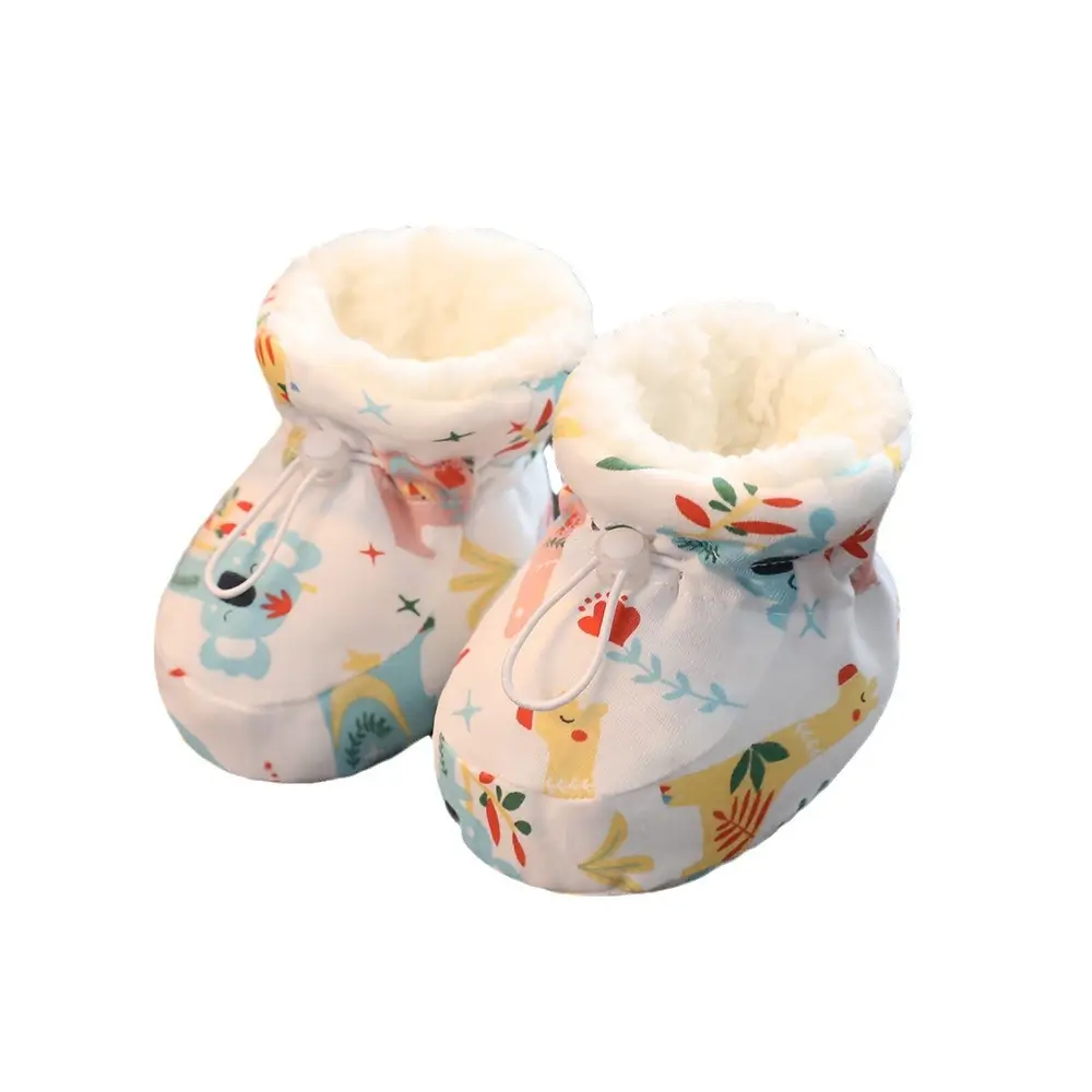 Pink Fleece Baby Shoes for 3-13M Olds Anti-Slip Warm