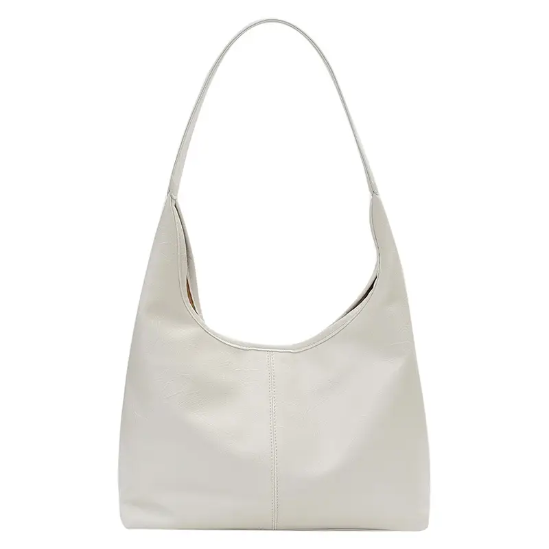 Women Large Capacity Shoulder Bag Silver Leather 2026 - Image 10