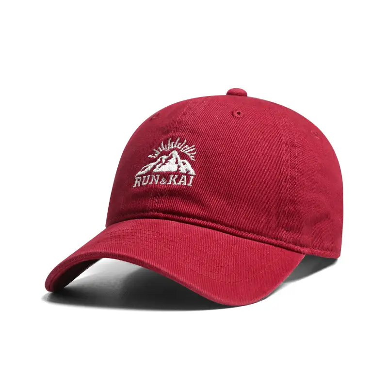 Retro Mountain Embroidered Men's Cap Brown - Image 5