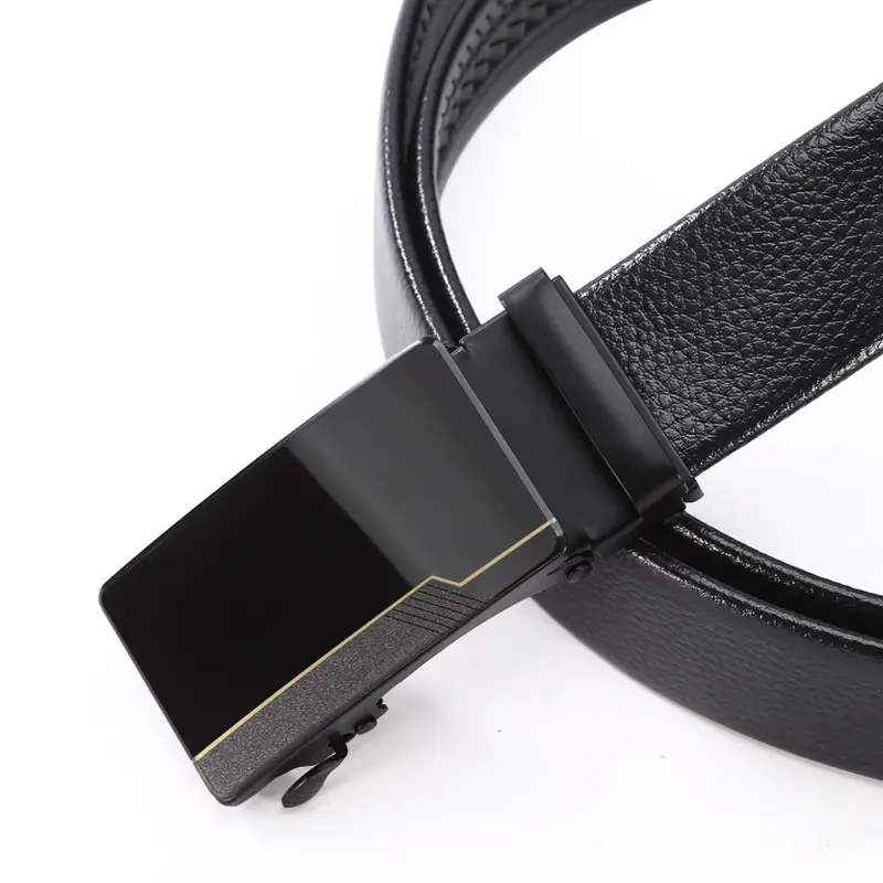 Men's Black Acrylic Belt with Automatic Buckle - Image 11