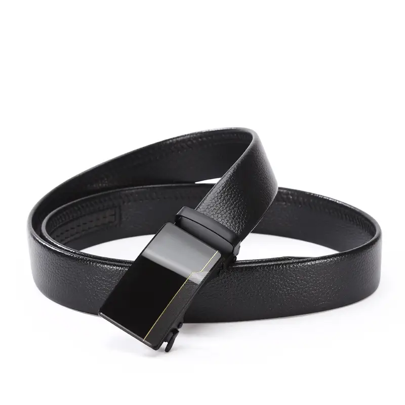 Men's Black Acrylic Belt with Automatic Buckle - Image 12
