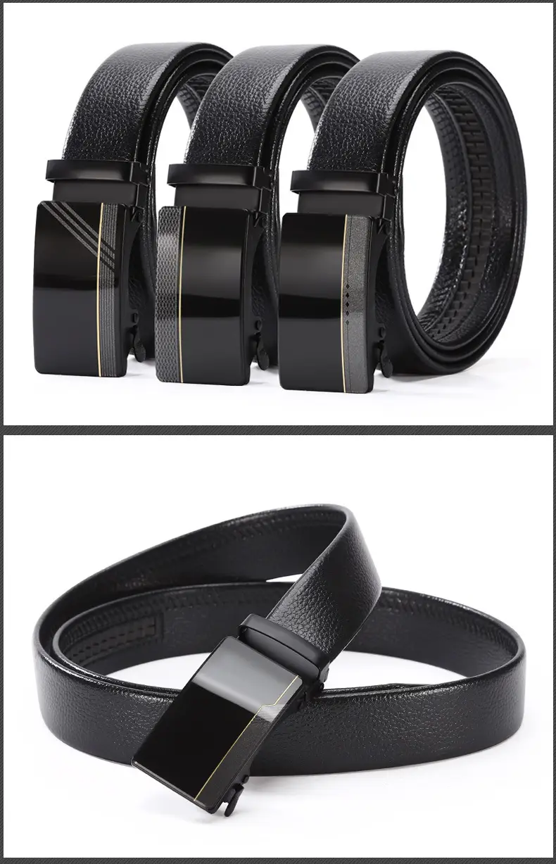 Men's Black Acrylic Belt with Automatic Buckle — feature 7