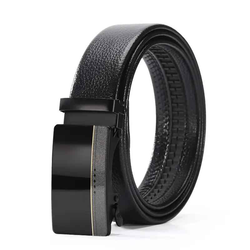 Men's Black Acrylic Belt with Automatic Buckle - Image 2