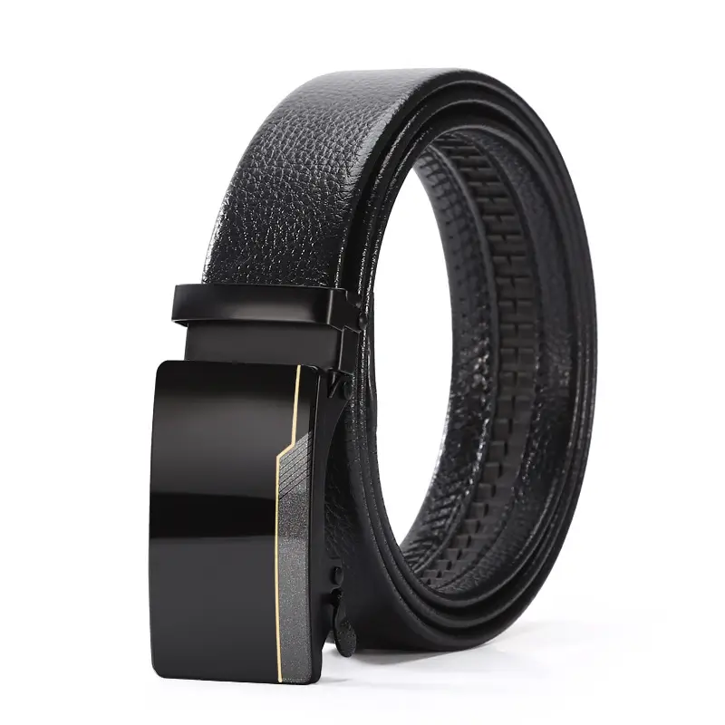 Men's Black Acrylic Belt with Automatic Buckle - Image 3