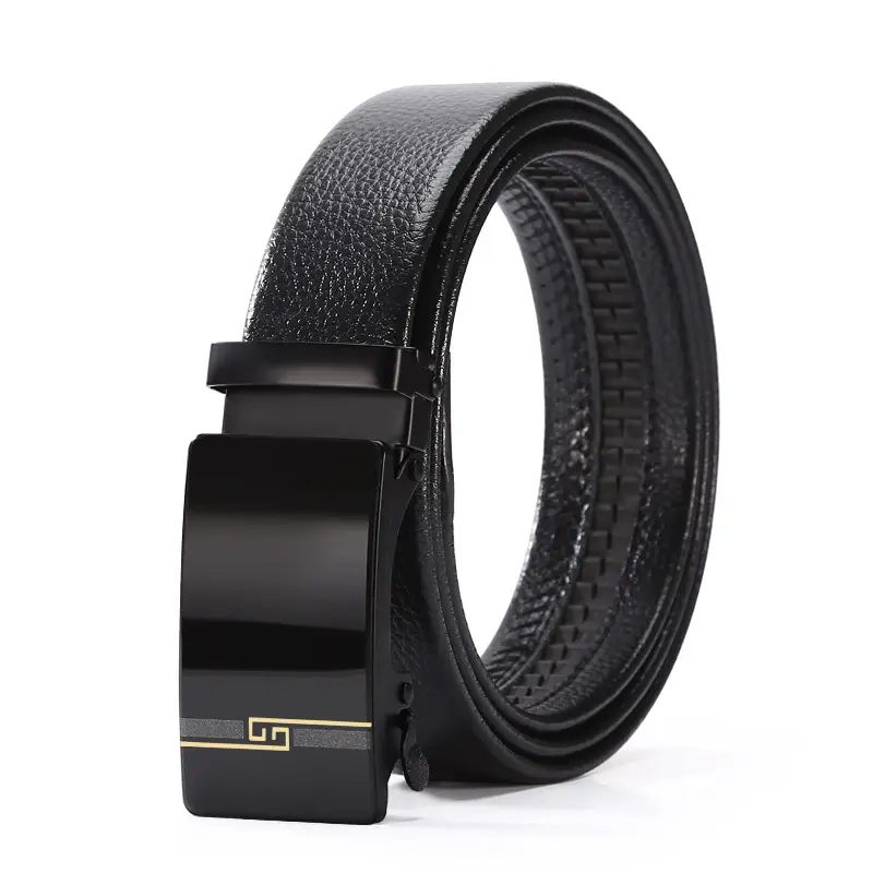 Men's Black Acrylic Belt with Automatic Buckle - Image 6
