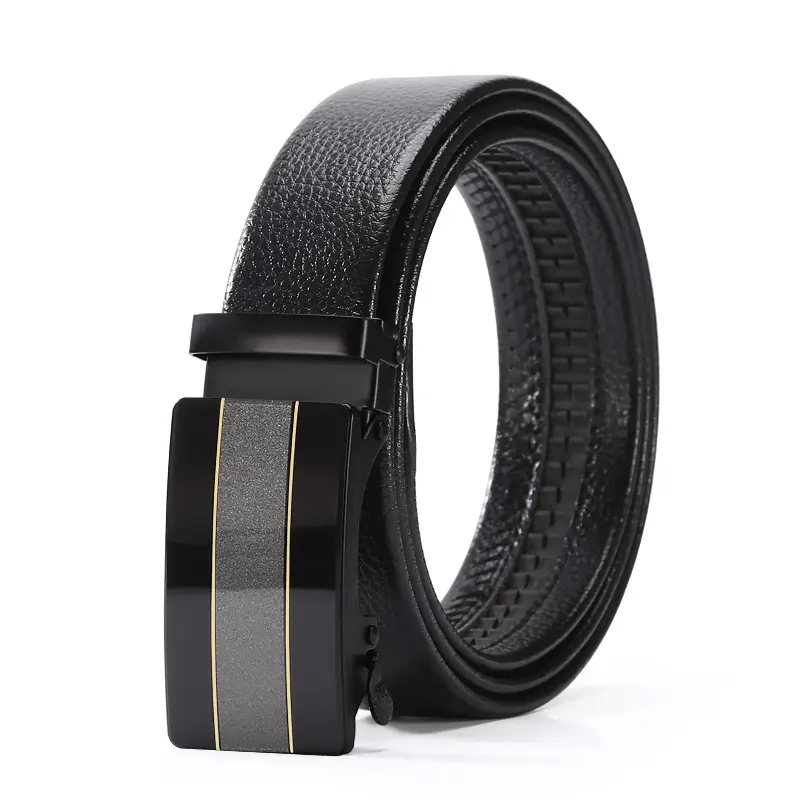 Men's Black Acrylic Belt with Automatic Buckle - Image 7