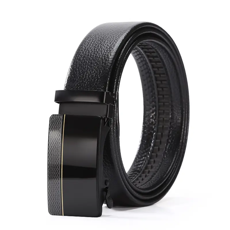 Men's Black Acrylic Belt with Automatic Buckle - Image 8