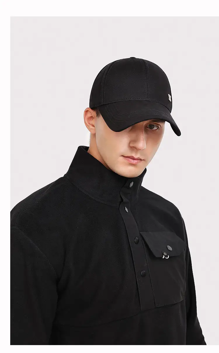 Men's Black Sports Cap Sunshade Travel Cap — feature 18