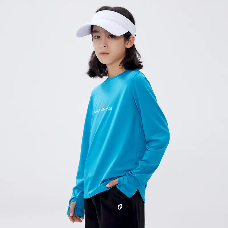 Kids Long Sleeve T-Shirt Blue Oversized Summer Wear - Image 3