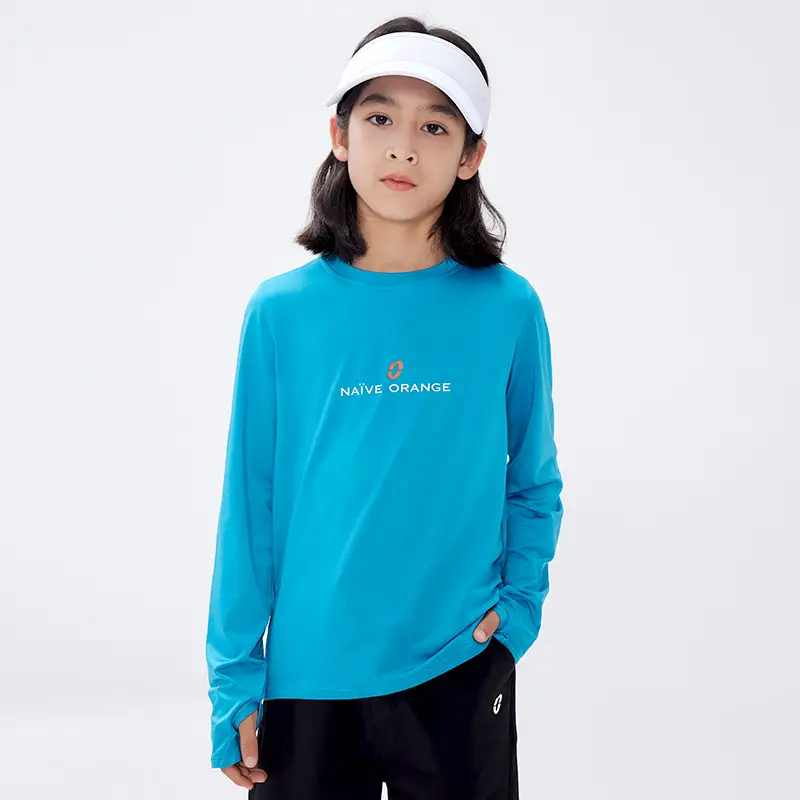 Kids Long Sleeve T-Shirt Blue Oversized Summer Wear - Image 4