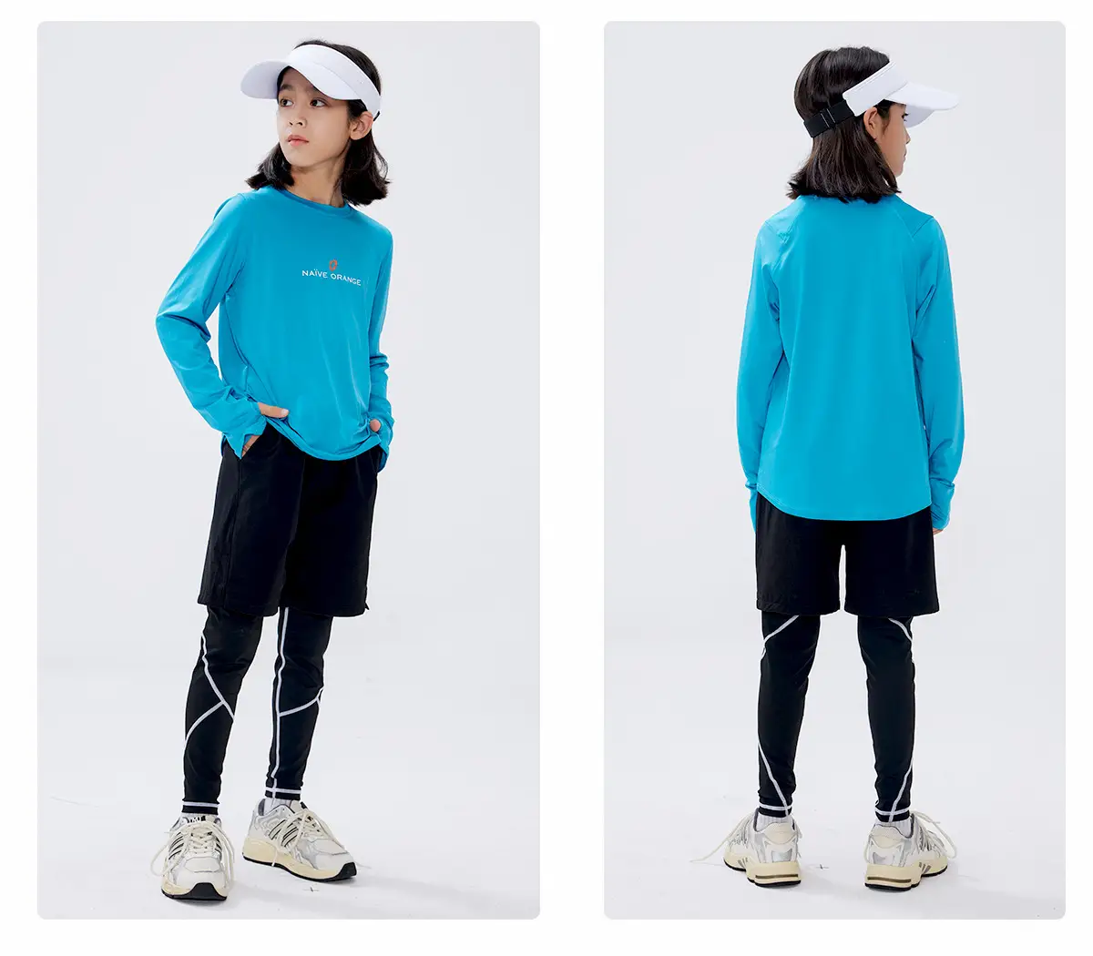 Kids Long Sleeve T-Shirt Blue Oversized Summer Wear — feature 17