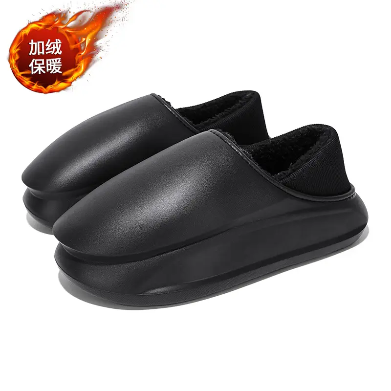 Cotton Slippers Winter fleece-lined Warm Cotton Shoes Couple Outfit Waterproof Slippers Cross-border plus size Casual Thick-soled Home Shoes - Image 5