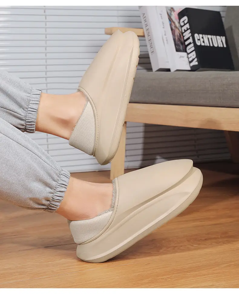 Cotton Slippers Winter fleece-lined Warm Cotton Shoes Couple Outfit Waterproof Slippers Cross-border plus size Casual Thick-soled Home Shoes — feature 14