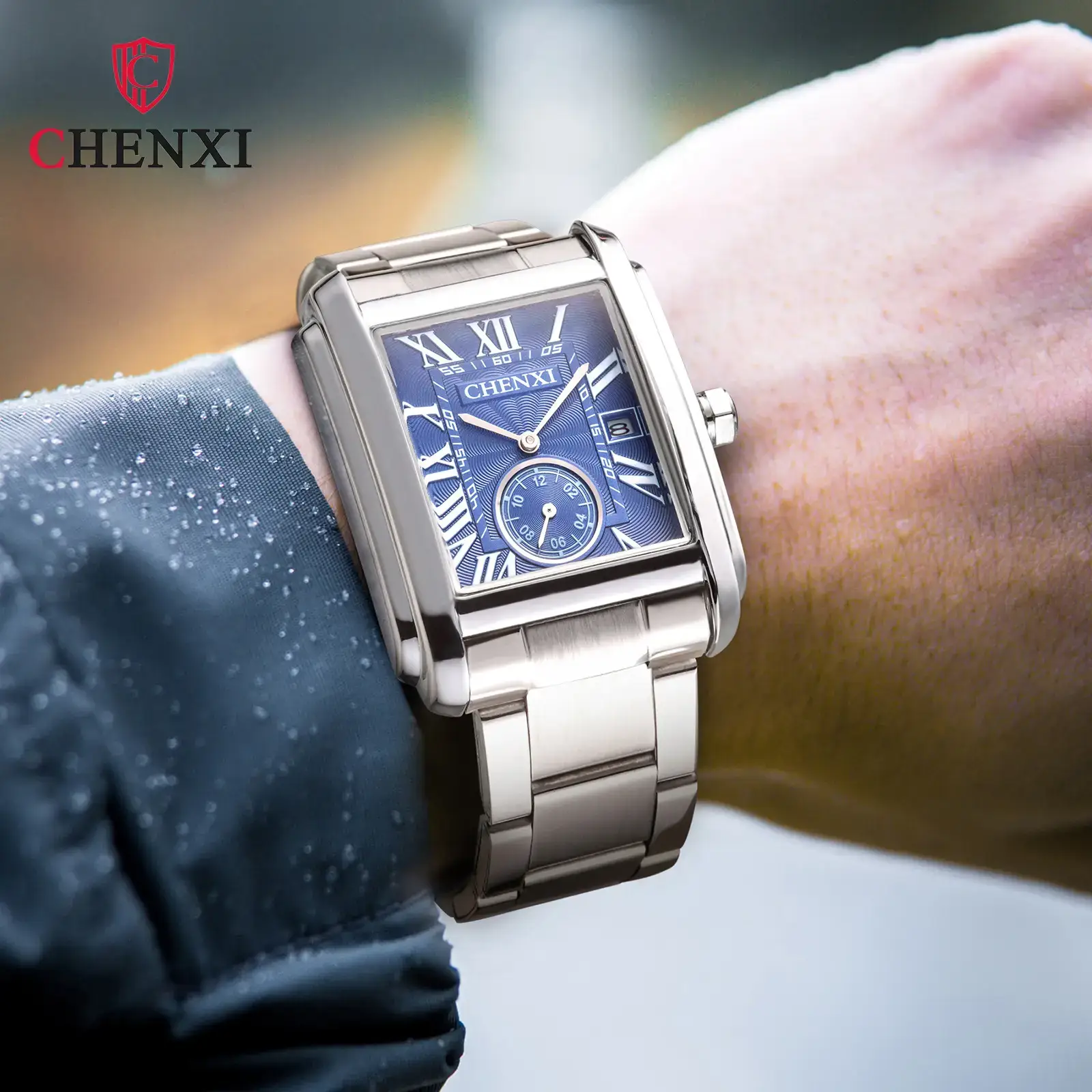 Chenxi Square Steel Belt Calendar Watch for Men - Image 7