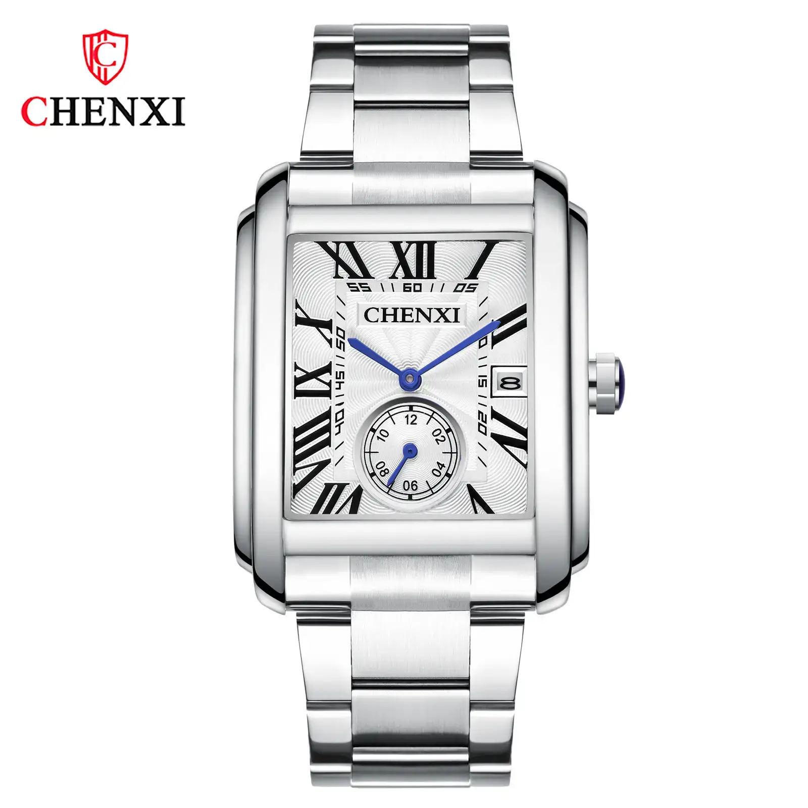 Chenxi Square Steel Belt Calendar Watch for Men - Image 2