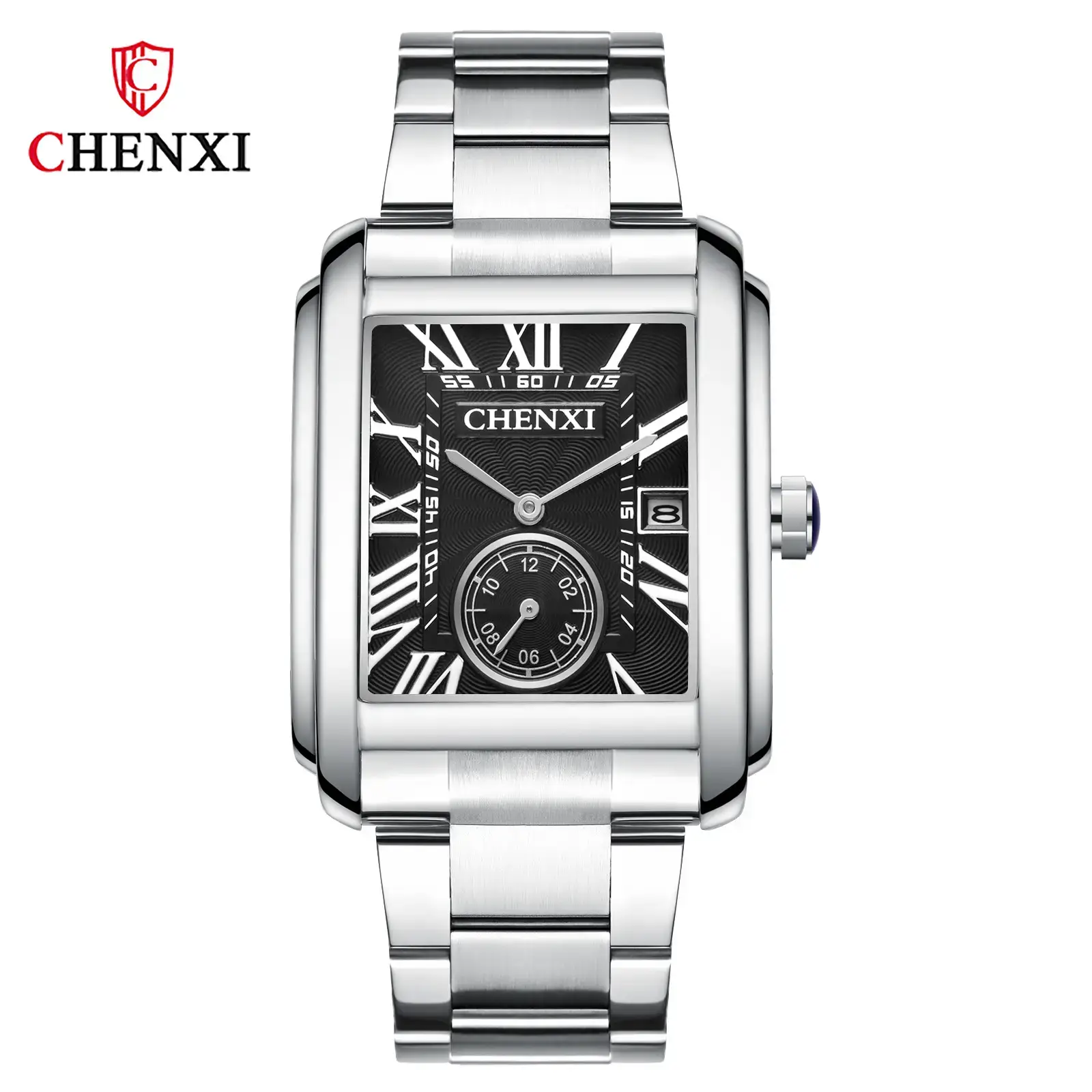 Chenxi Square Steel Belt Calendar Watch for Men - Image 3
