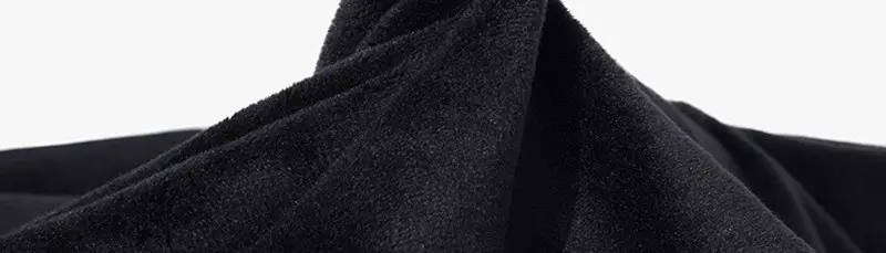 Men's Fleece Lined Black Pants Thick Waist Stretch — feature 7