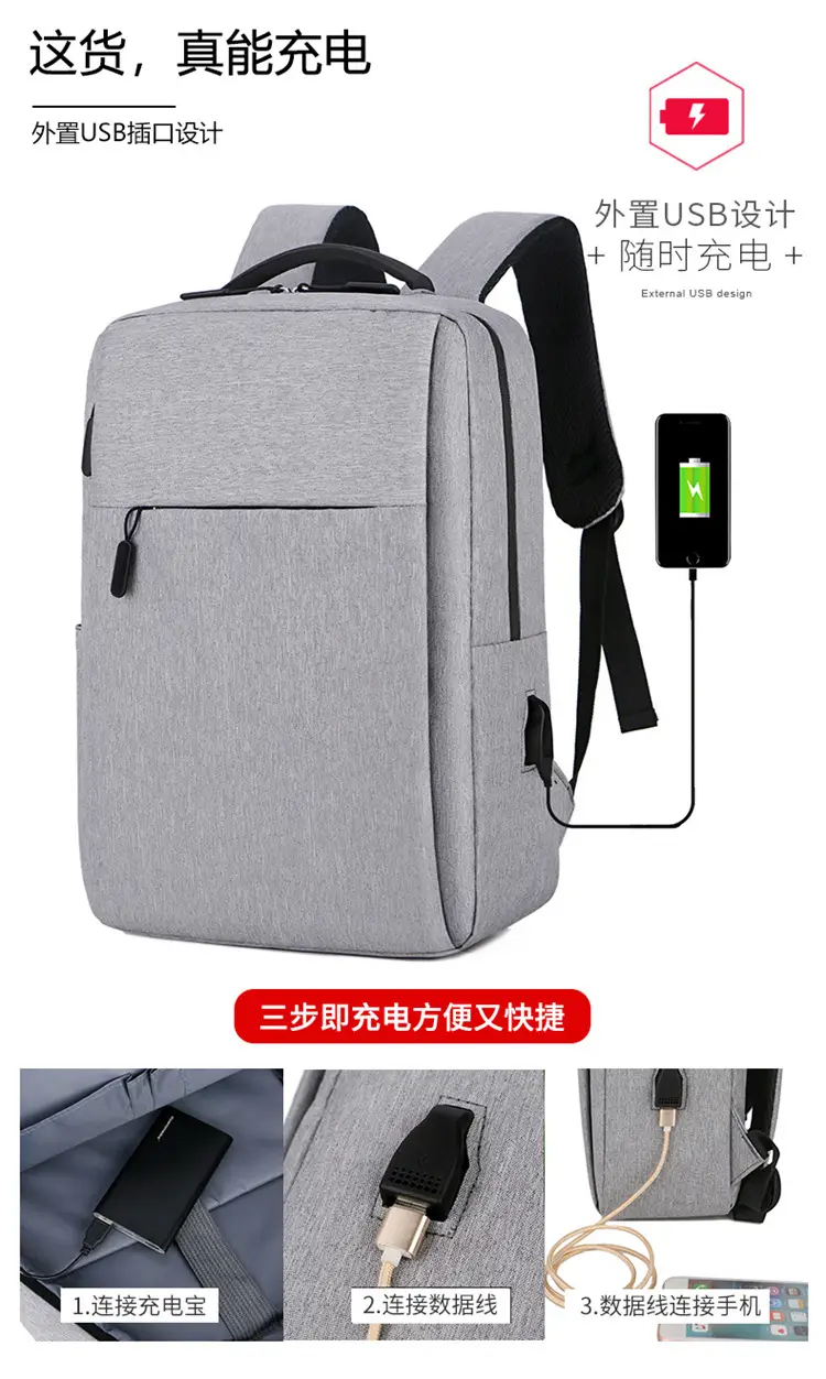 Business Backpack Oxford Men's Waterproof Shockproof 15.6 Inch Laptop Bag Outdoor Lightweight Commuter Backpack — feature 11