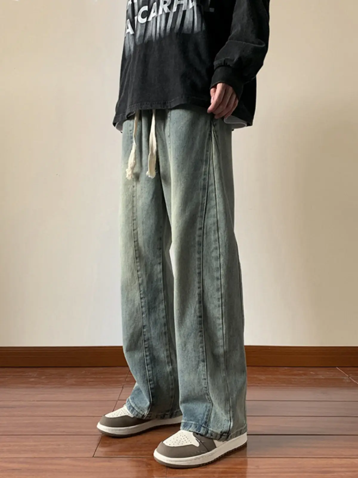 Men's Retro Straight Jeans 2023 Wide Leg Casual Pants - Image 7
