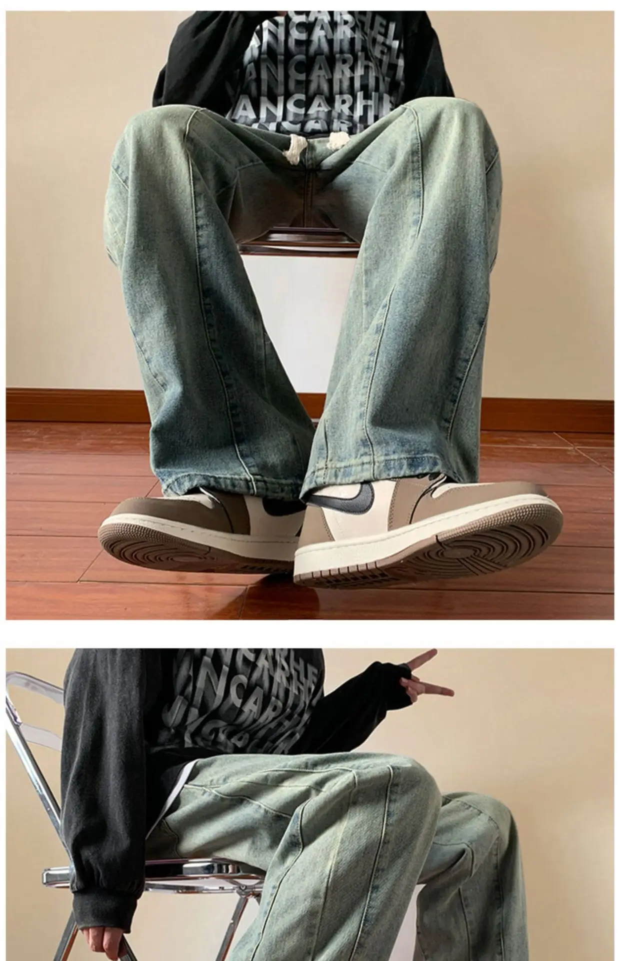 Men's Retro Straight Jeans 2023 Wide Leg Casual Pants — feature 10