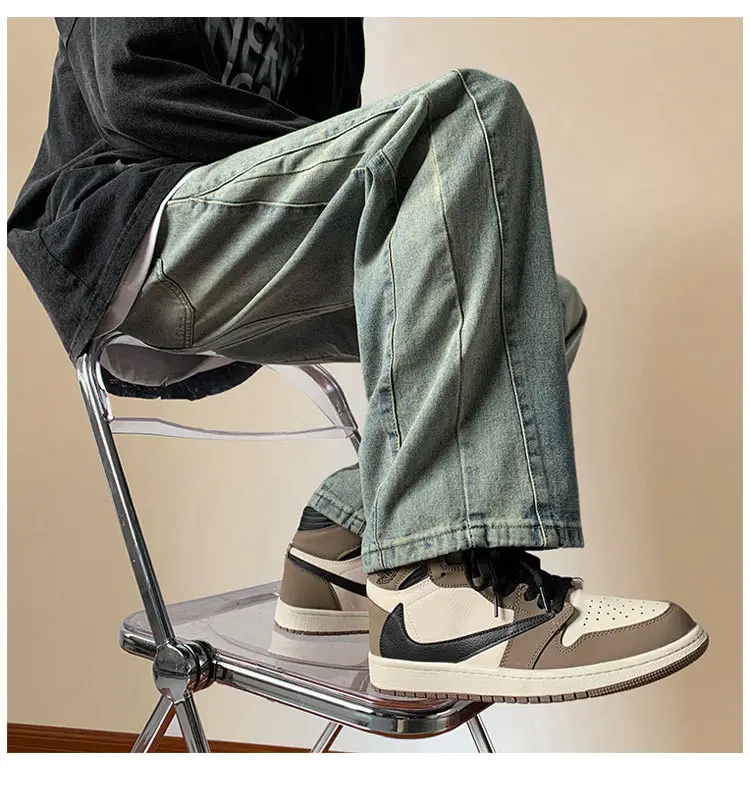 Men's Retro Straight Jeans 2023 Wide Leg Casual Pants — feature 12