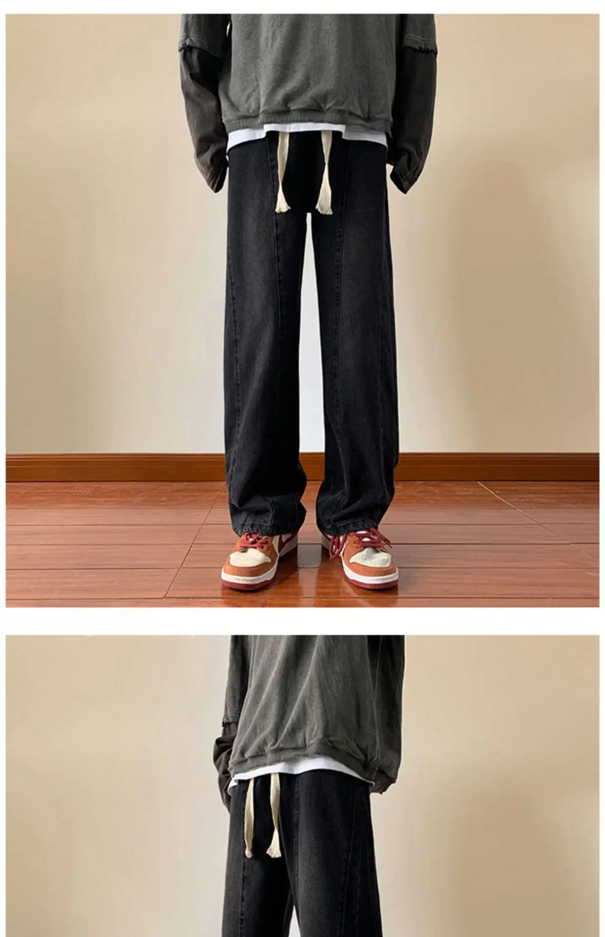 Men's Retro Straight Jeans 2023 Wide Leg Casual Pants — feature 13