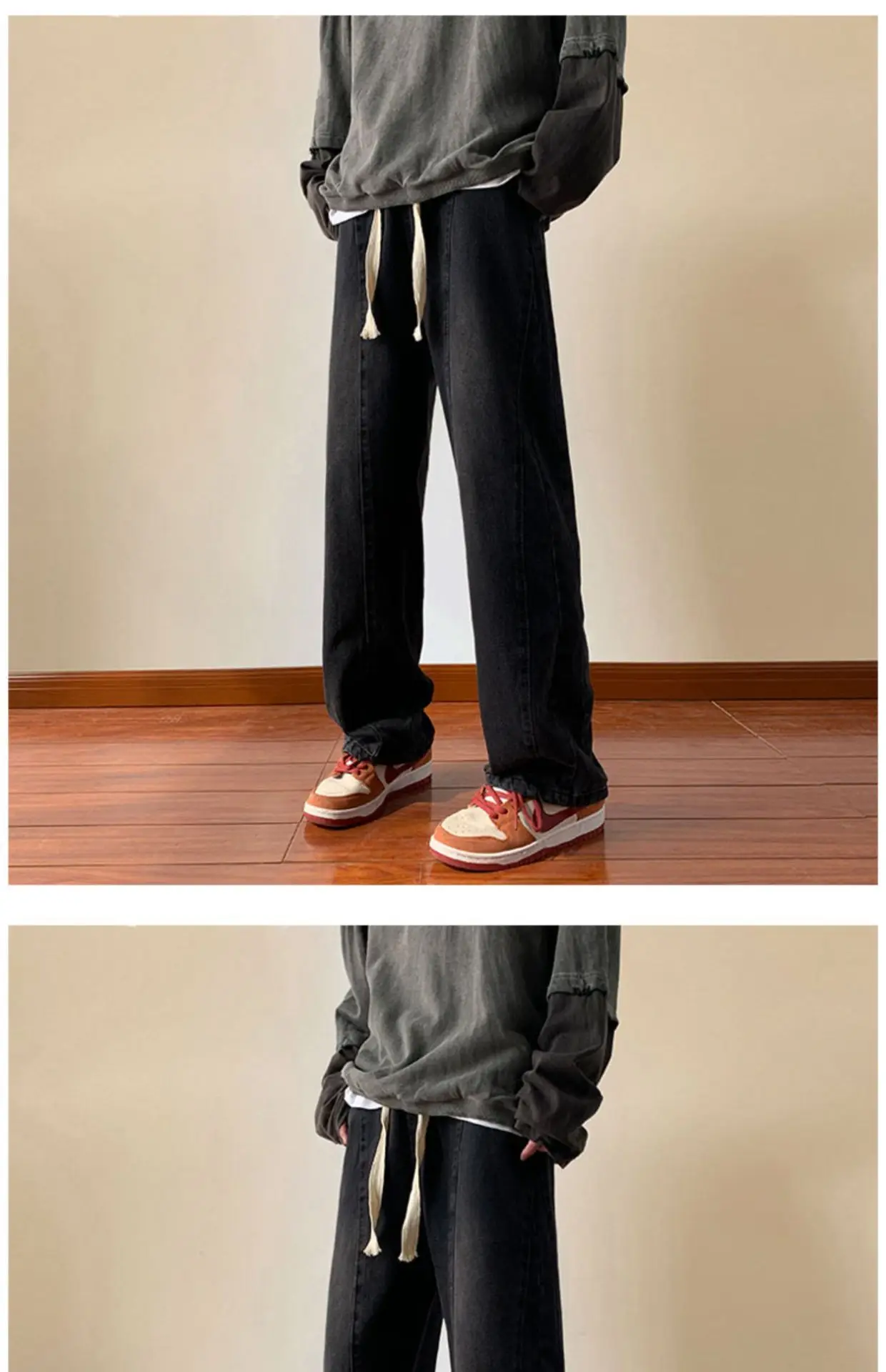 Men's Retro Straight Jeans 2023 Wide Leg Casual Pants — feature 15