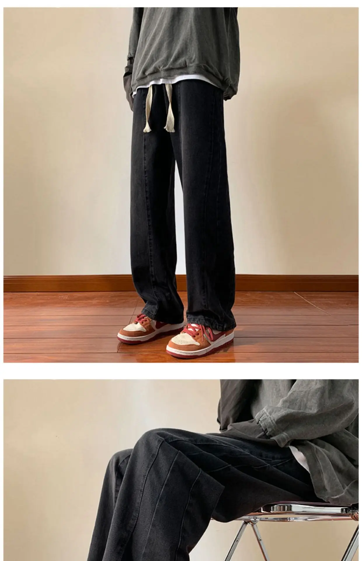 Men's Retro Straight Jeans 2023 Wide Leg Casual Pants — feature 19