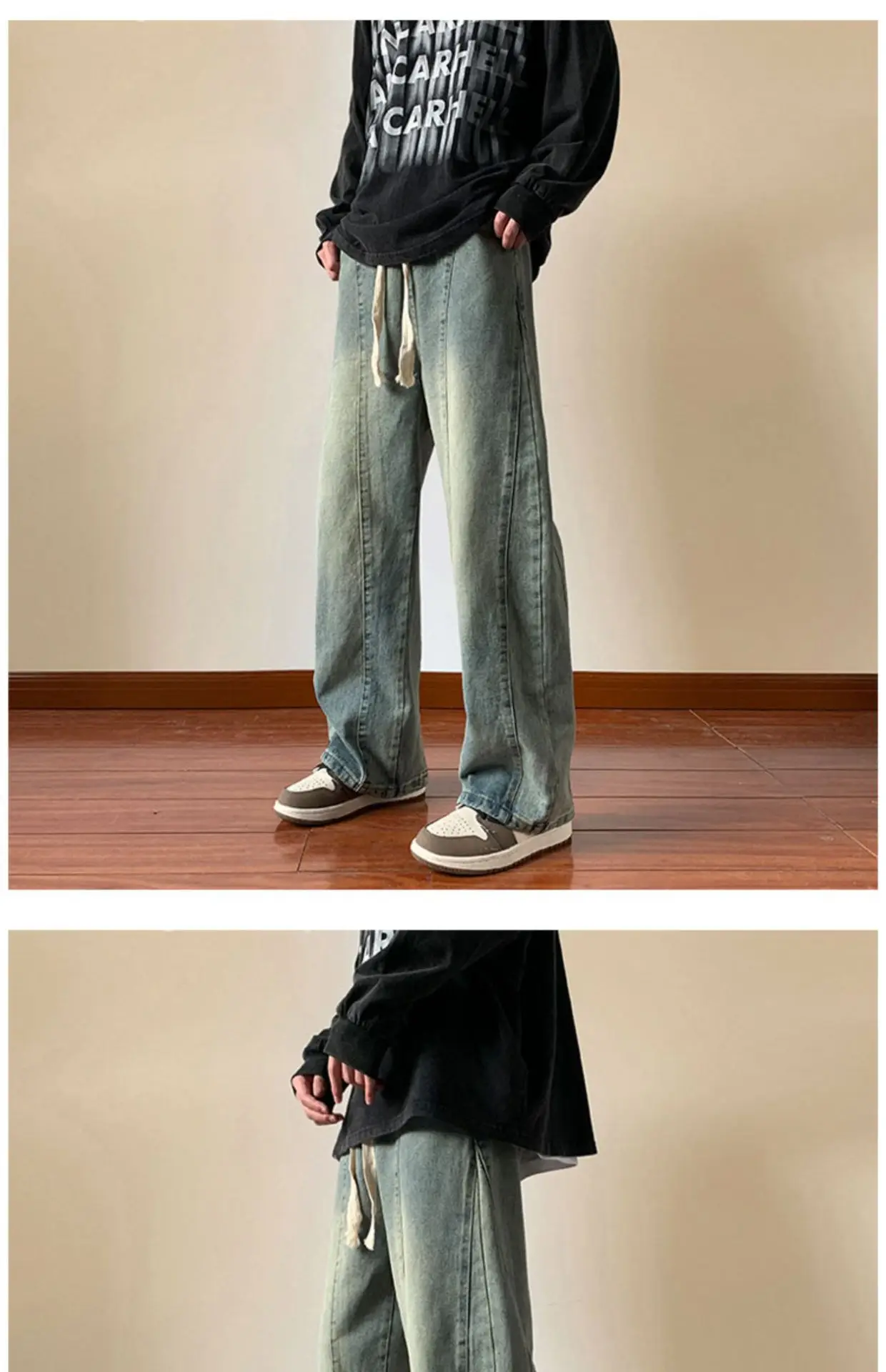 Men's Retro Straight Jeans 2023 Wide Leg Casual Pants — feature 2