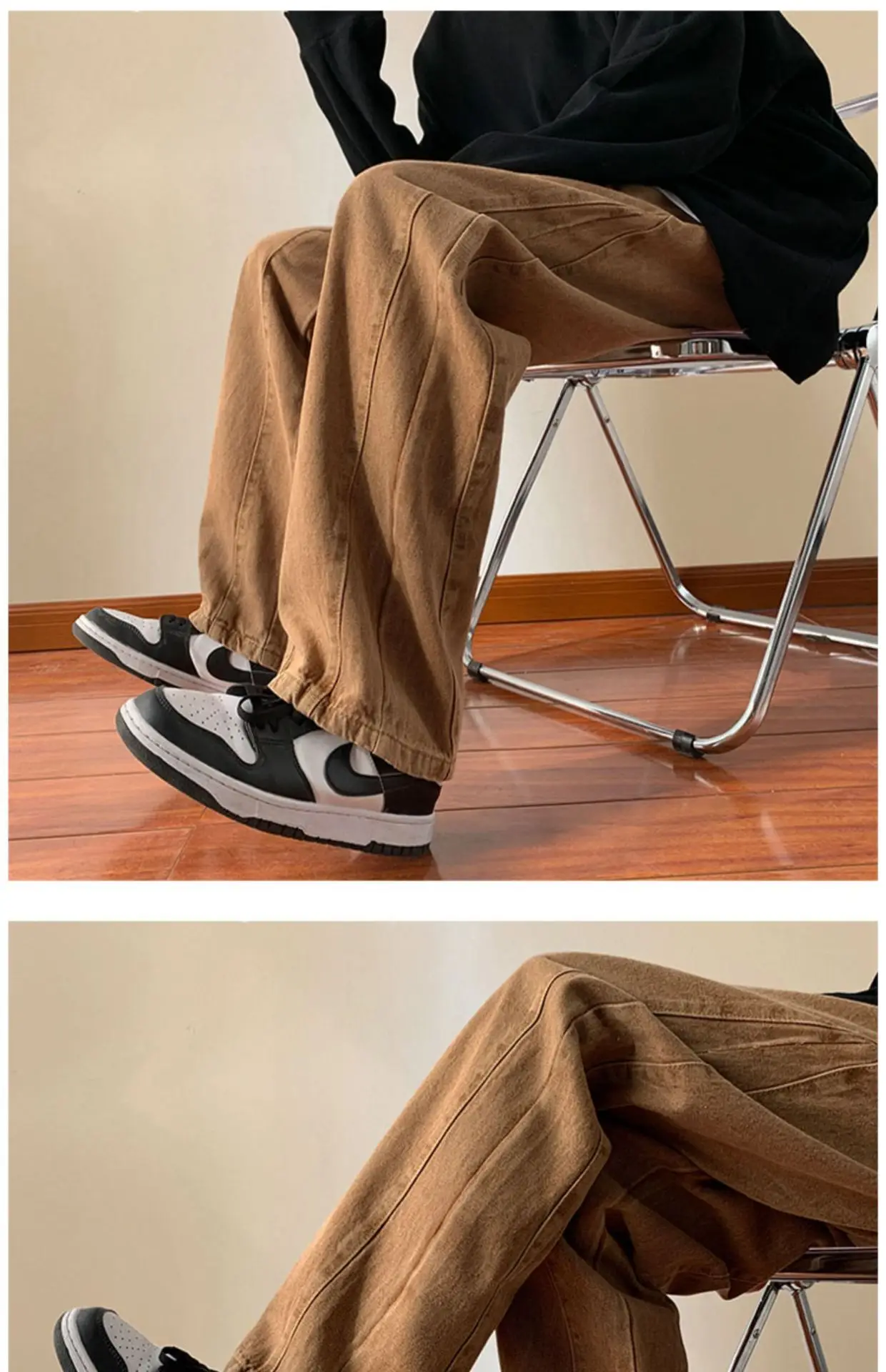 Men's Retro Straight Jeans 2023 Wide Leg Casual Pants — feature 29