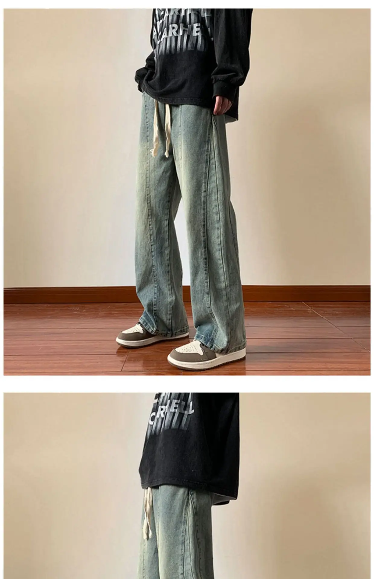 Men's Retro Straight Jeans 2023 Wide Leg Casual Pants — feature 4