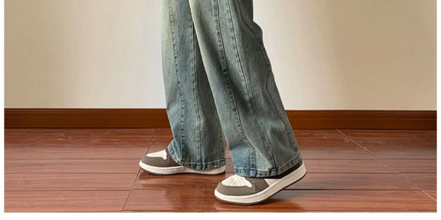 Men's Retro Straight Jeans 2023 Wide Leg Casual Pants — feature 5