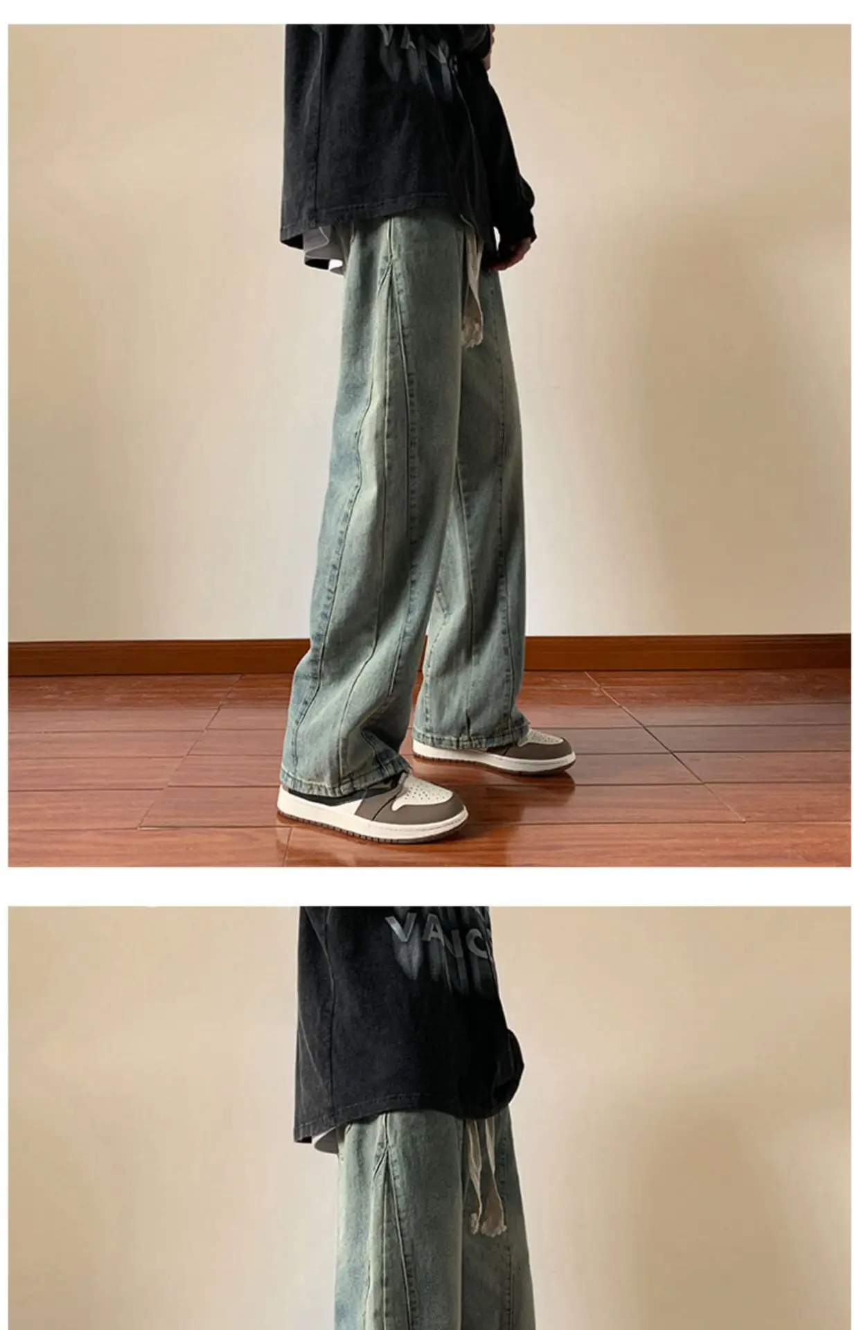 Men's Retro Straight Jeans 2023 Wide Leg Casual Pants — feature 6
