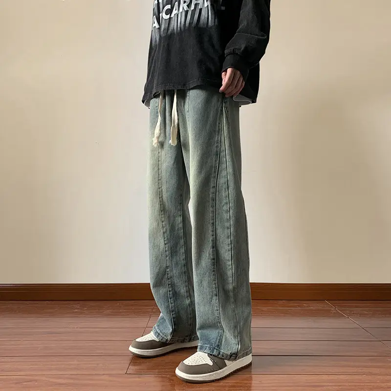Men's Retro Straight Jeans 2023 Wide Leg Casual Pants - Image 2
