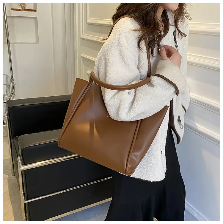 Brown Canvas Shoulder Bag for Men Women Students School Casual Japanese Style Backpack — feature 18