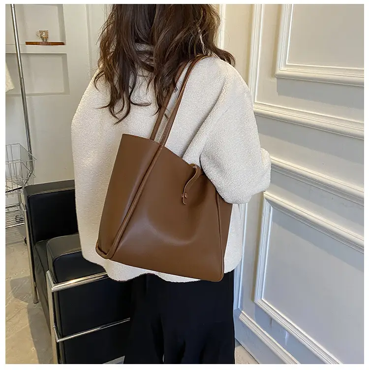 Brown Canvas Shoulder Bag for Men Women Students School Casual Japanese Style Backpack — feature 19