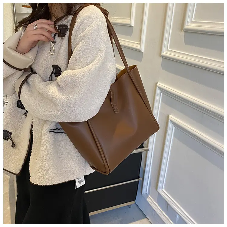 Brown Canvas Shoulder Bag for Men Women Students School Casual Japanese Style Backpack — feature 20
