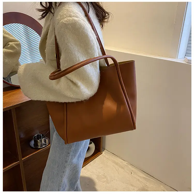 Brown Canvas Shoulder Bag for Men Women Students School Casual Japanese Style Backpack — feature 22
