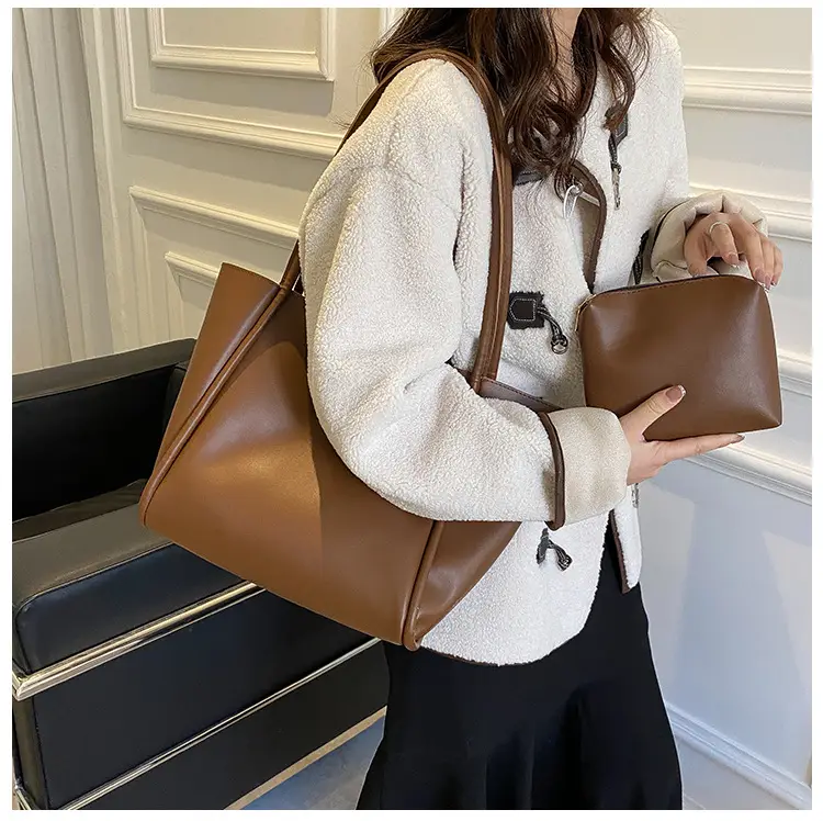 Brown Canvas Shoulder Bag for Men Women Students School Casual Japanese Style Backpack — feature 26