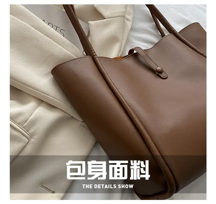 Brown Canvas Shoulder Bag for Men Women Students School Casual Japanese Style Backpack — feature 4
