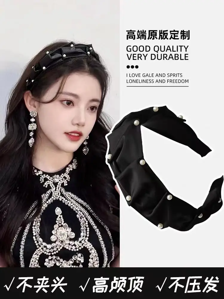 Pearl Black Wide Brim Hairpin for Women — feature 9