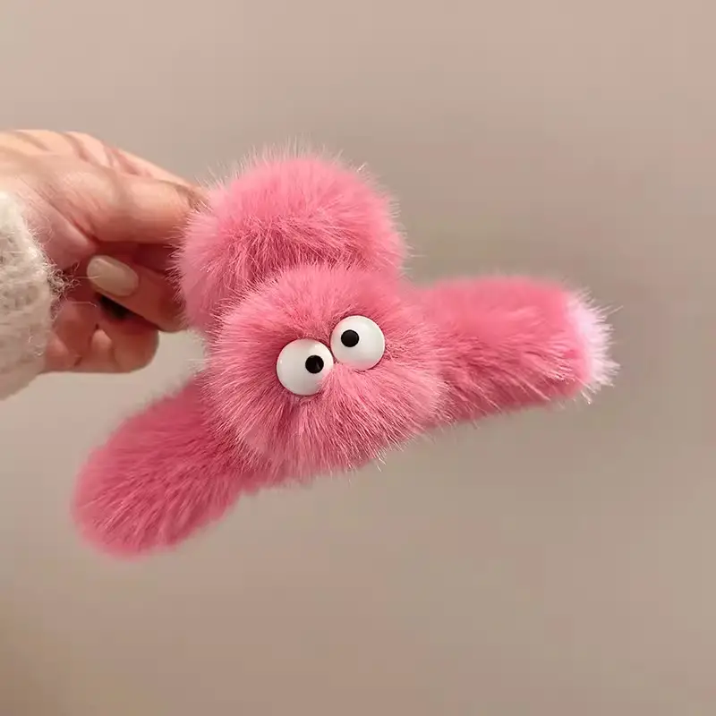 Pink Furry Hair Clip for Women 2024 - Image 5