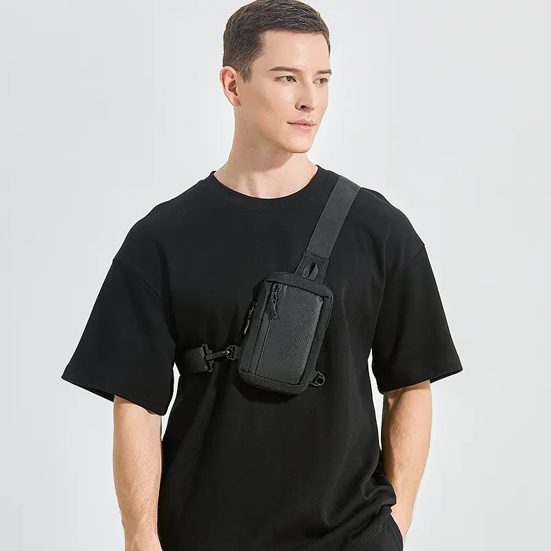Men's Lightweight Shoulder Messenger Bag Black - Image 3