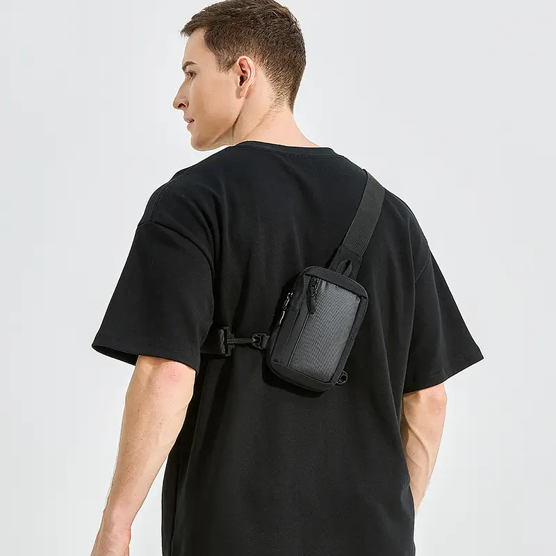Men's Lightweight Shoulder Messenger Bag Black - Image 4