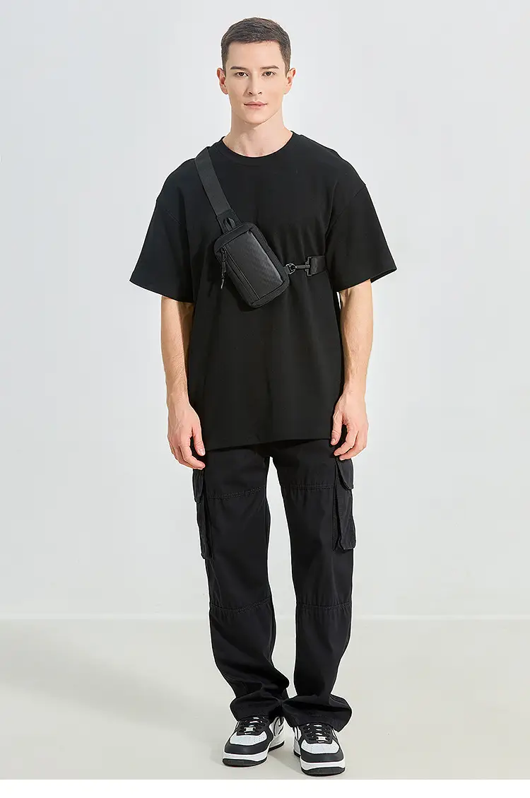 Men's Lightweight Shoulder Messenger Bag Black — feature 1